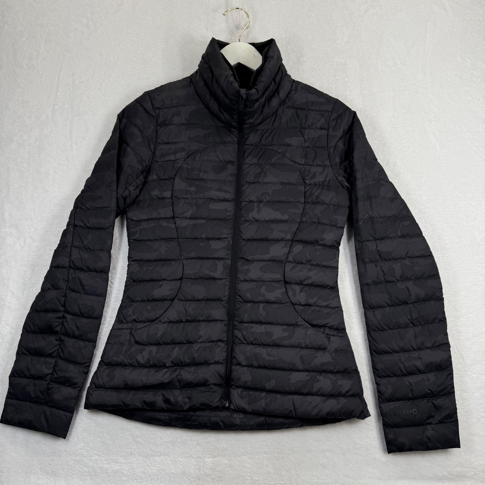 Lululemon Pack It Down Jacket Heritage 365 Camo Deep Coal Multi Black Size‎ 4